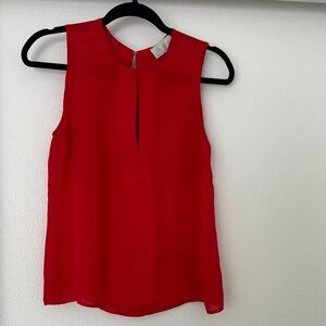 A.L.C. Red Sleeveless Mandarin Collar Blouse